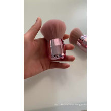 single flat head  brush honey peach pink powder foundation brush short kabuki  cosmetics makeup brush